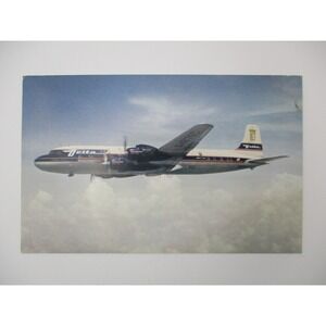 Vintage Delta Air Lines Golden Crown DC-7‎ Postcard Aviation Memorabilia Litho